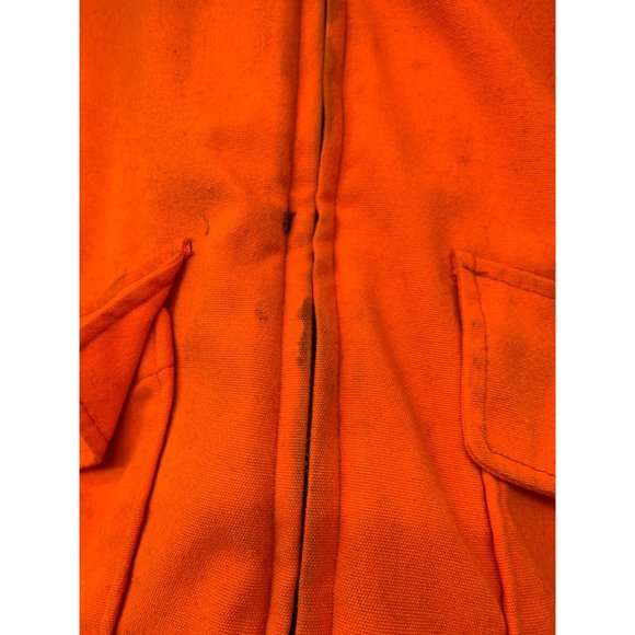 Woolrich Mens LG Vintage Wool Buffalo Red Plaid Reversible Hunters Orange Huntin - Picture 8 of 14